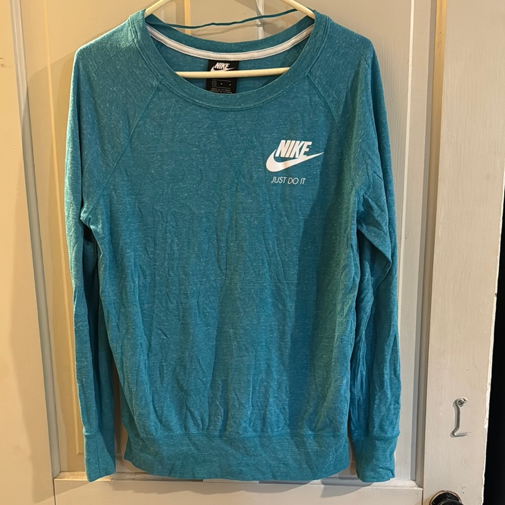 Nike Blue Crew Neck Sweater Soft Cotton Blend
